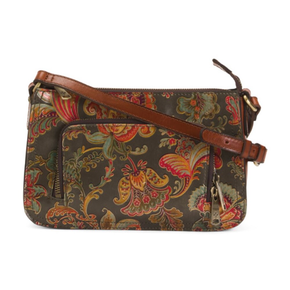Patricia Nash Collina Italian Floral Crossbody Bag Leather Rare & Retired Purse